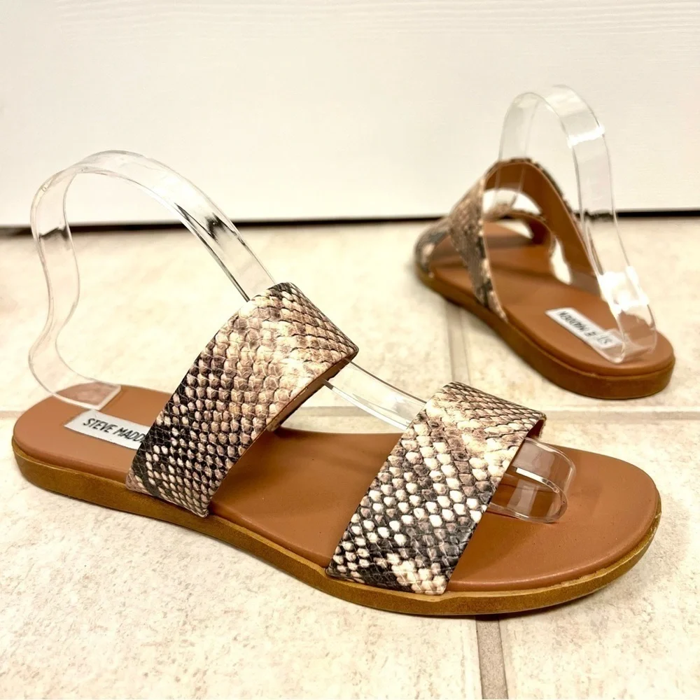 Steve Madden Darrow Dual Woven Snake Slide Sandal N3650 Size 9M